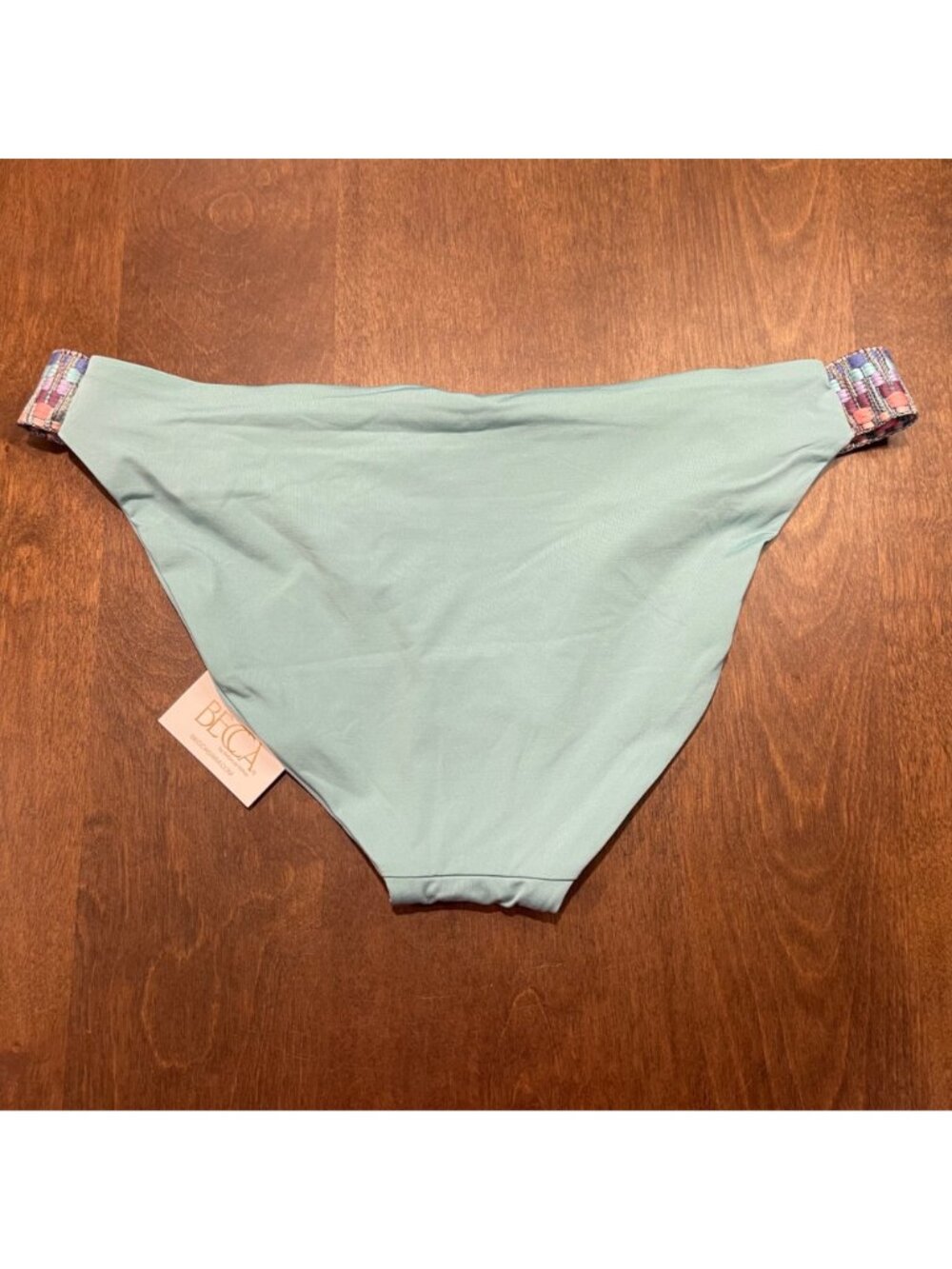 BECCA Fiesta Avery Low Rise Bikini Bottom Women's Size Medium Pastel Side Tab - Picture 6 of 7